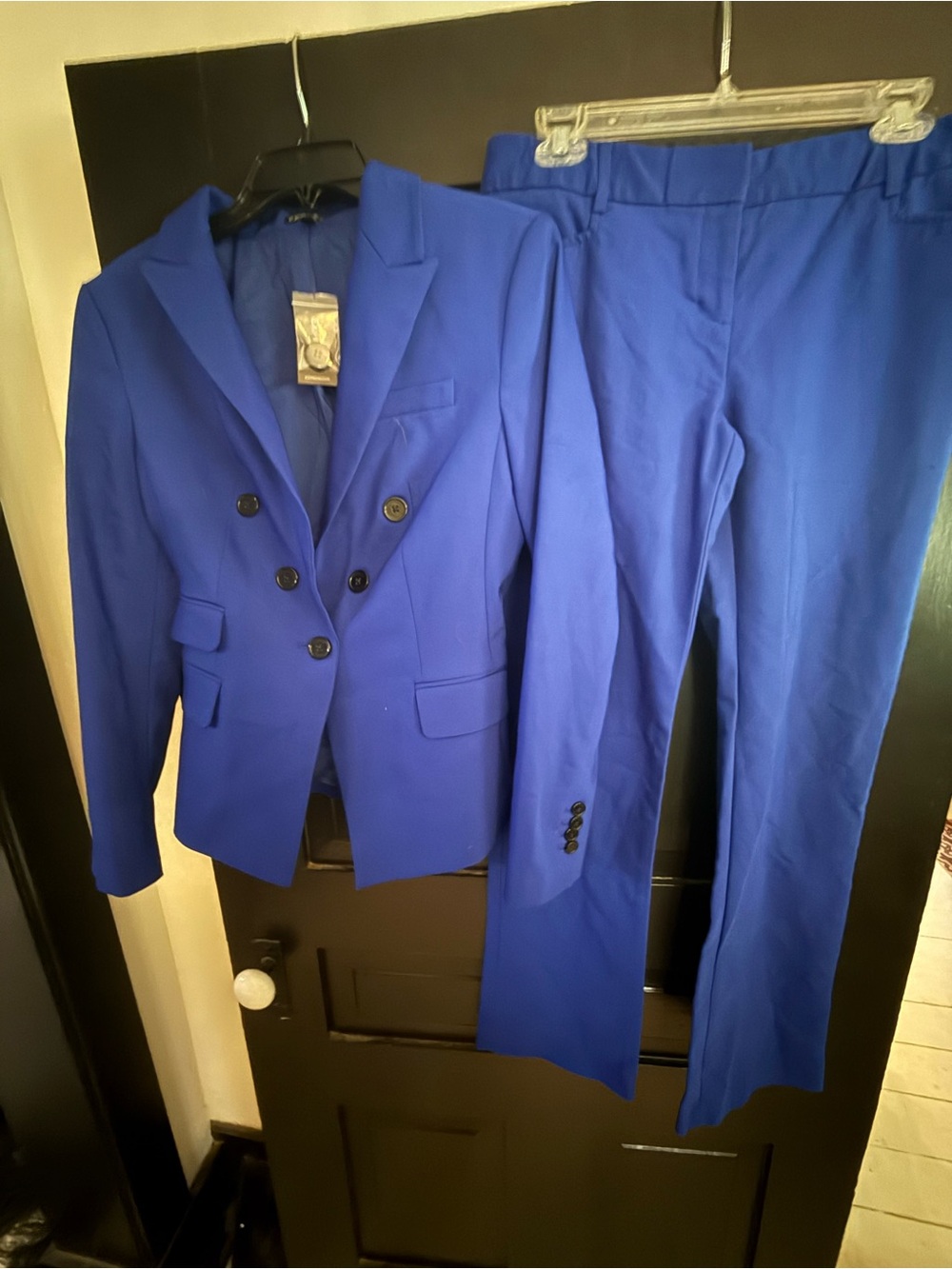 Express Women's Royal Blue Double-Breasted Blazer and Pants Suit